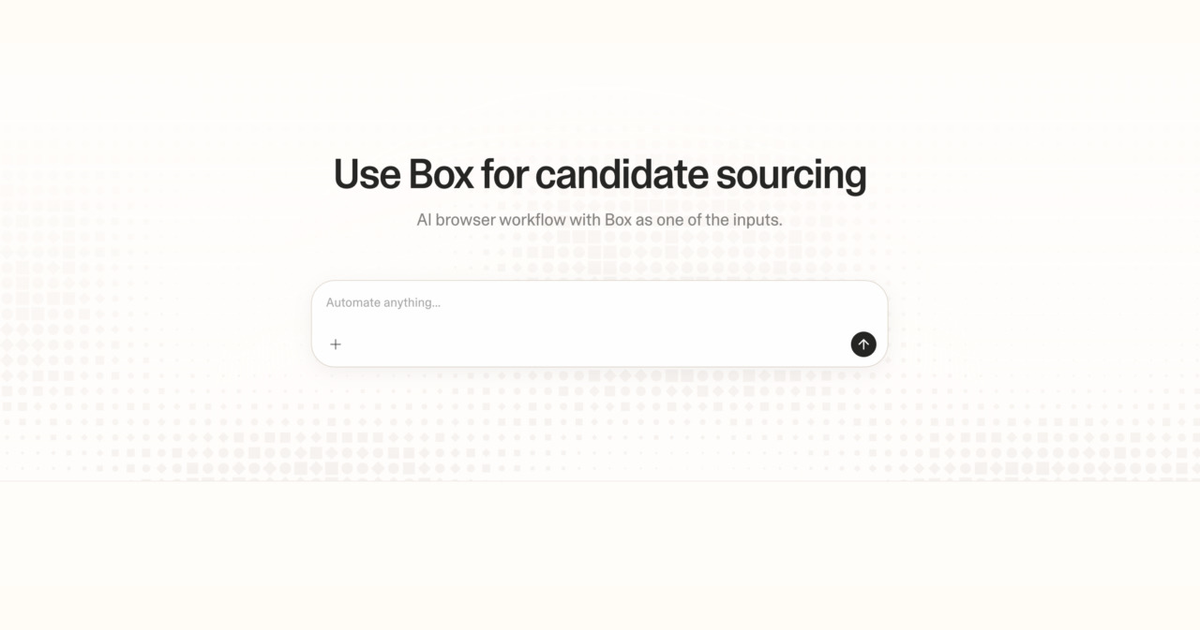 Diagram of Strawberry AI browser workflow using Box for candidate sourcing