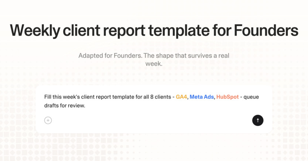 Weekly client report template for founders