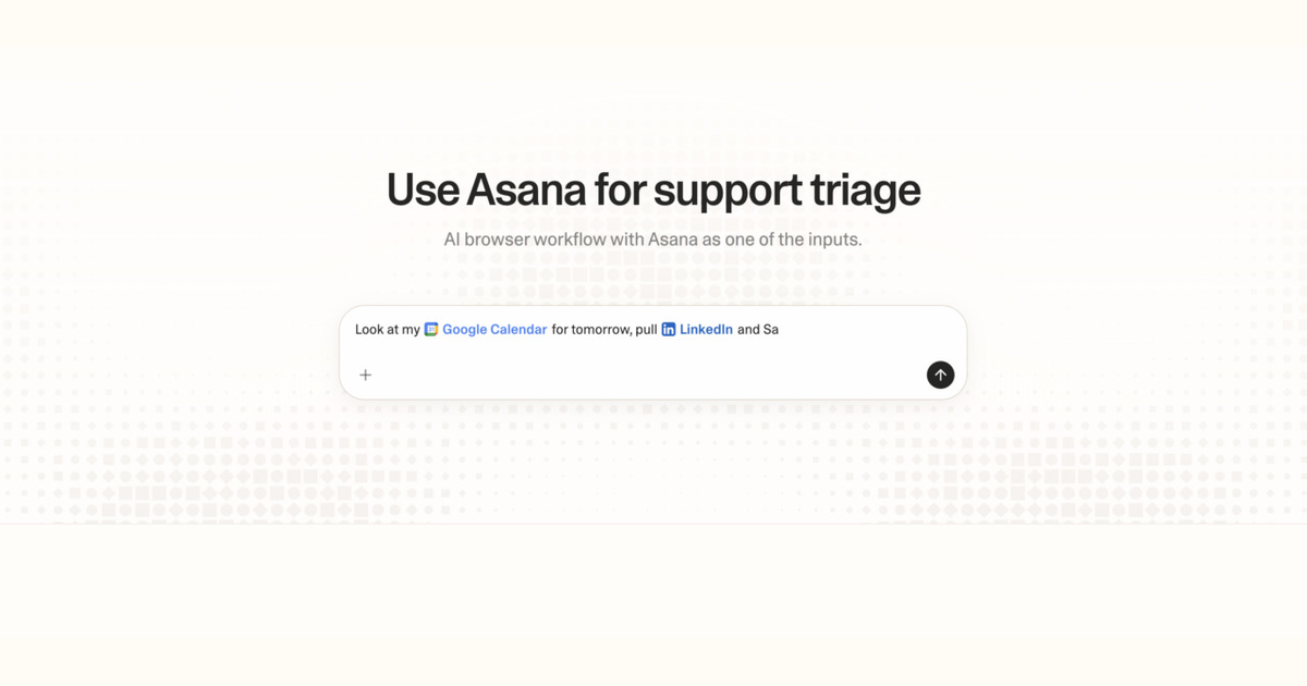 Diagram of Strawberry AI browser workflow using Asana for support triage