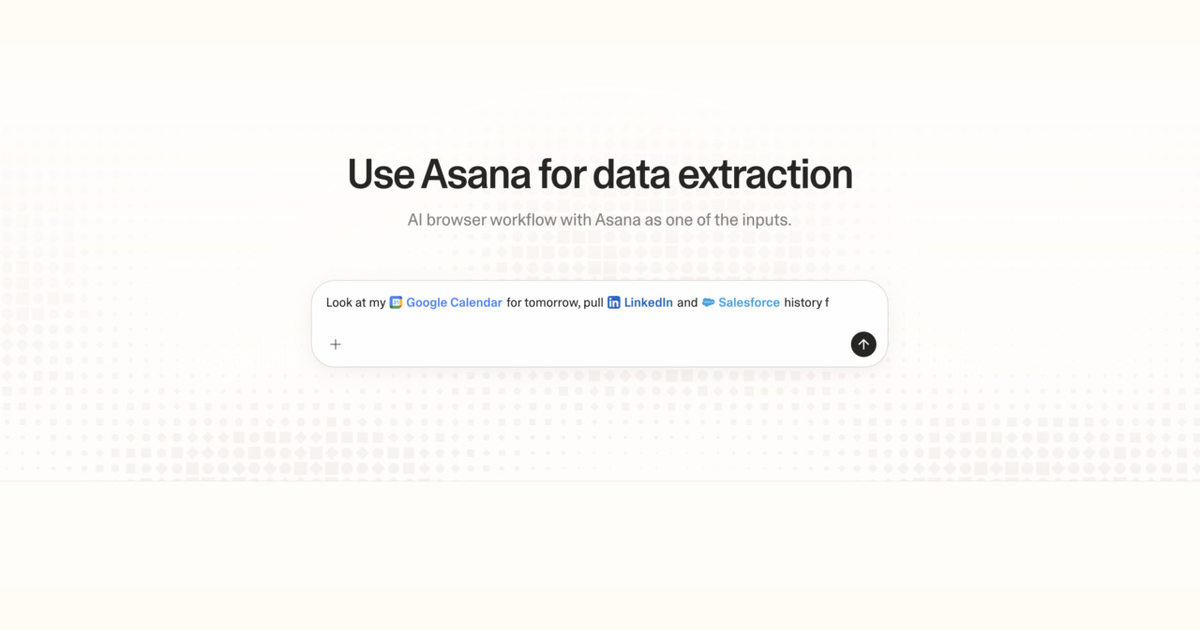 Diagram of Strawberry AI browser workflow using Asana for data extraction