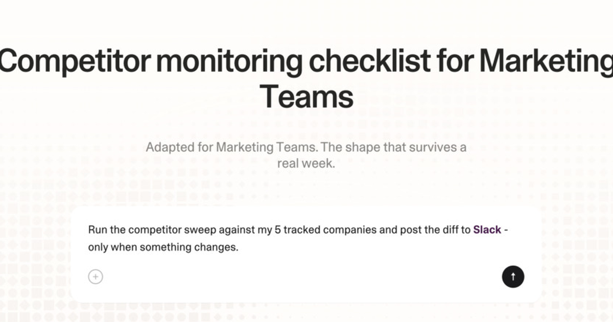 Competitor monitoring checklist for marketing teams