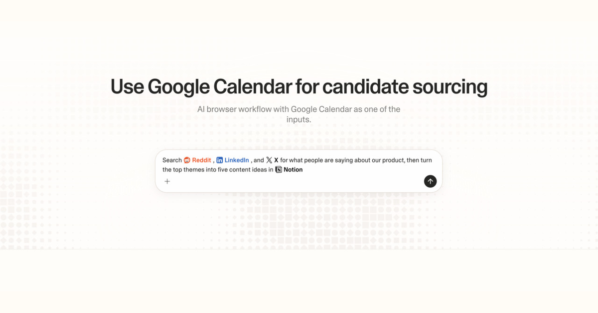Diagram of Strawberry AI browser workflow using Google Calendar for candidate sourcing