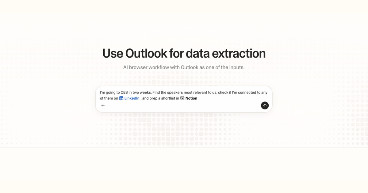 Diagram of Strawberry AI browser workflow using Outlook for data extraction