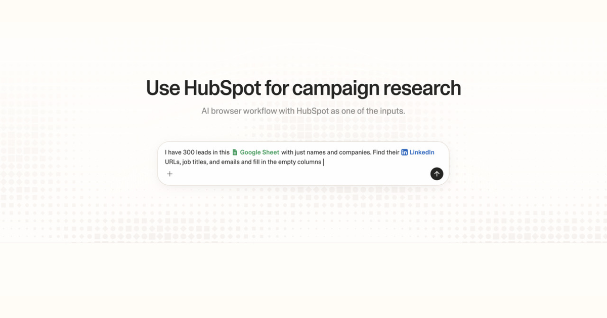 Diagram of Strawberry AI browser workflow using HubSpot for campaign research