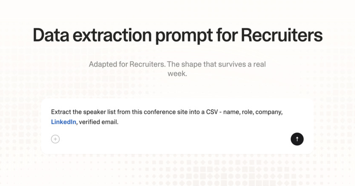 Data extraction prompt for recruiters