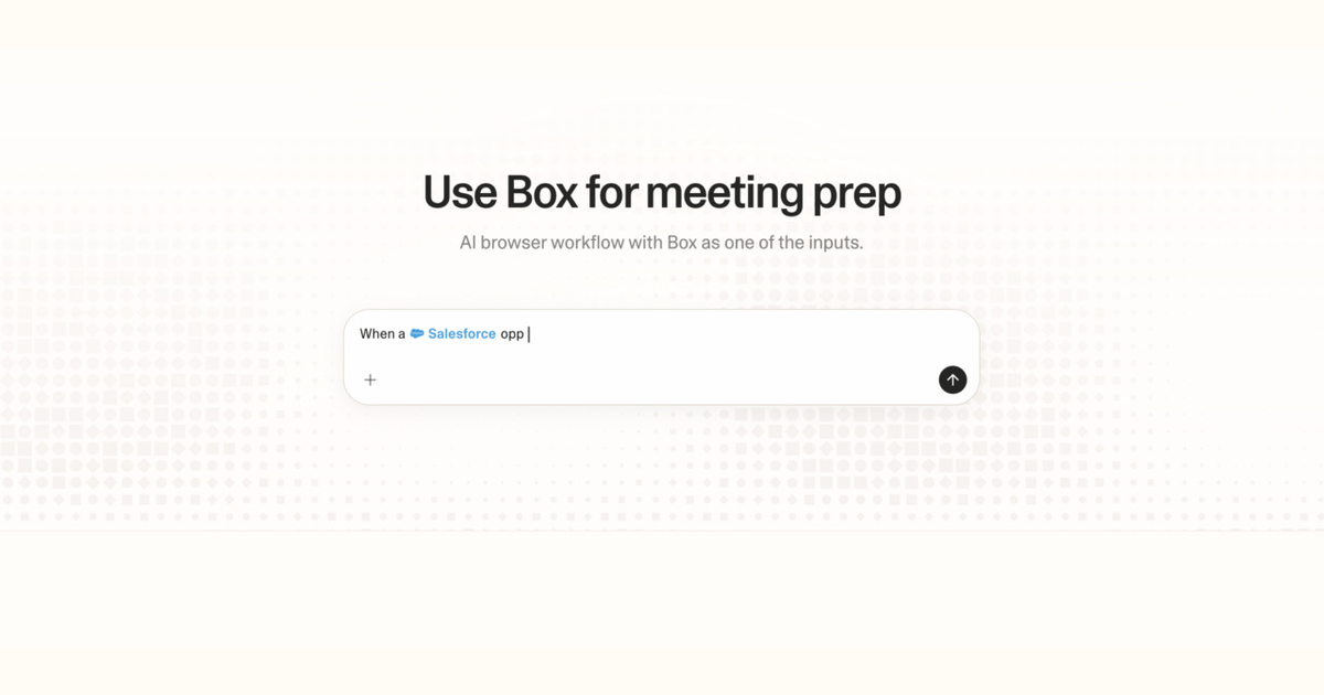 Diagram of Strawberry AI browser workflow using Box for meeting prep