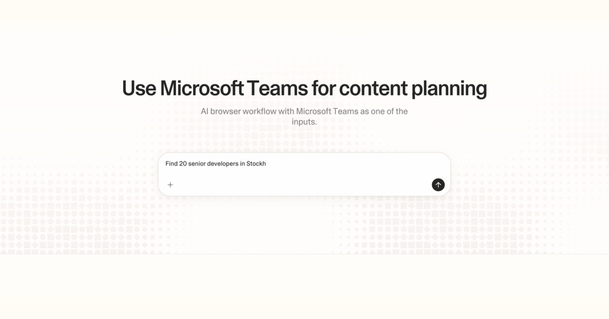 Diagram of Strawberry AI browser workflow using Microsoft Teams for content planning