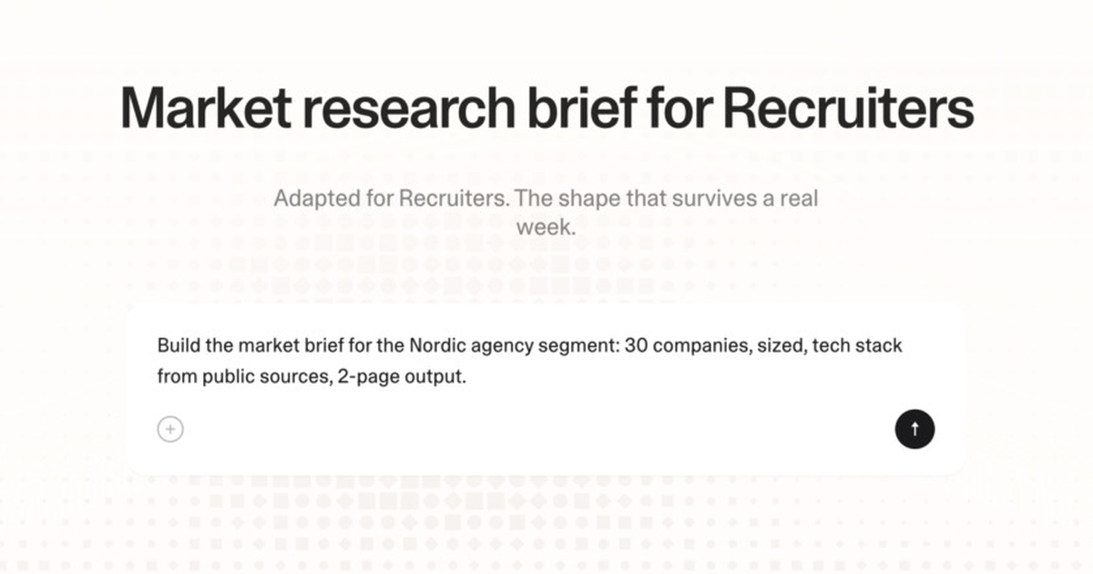 Market research brief for recruiters