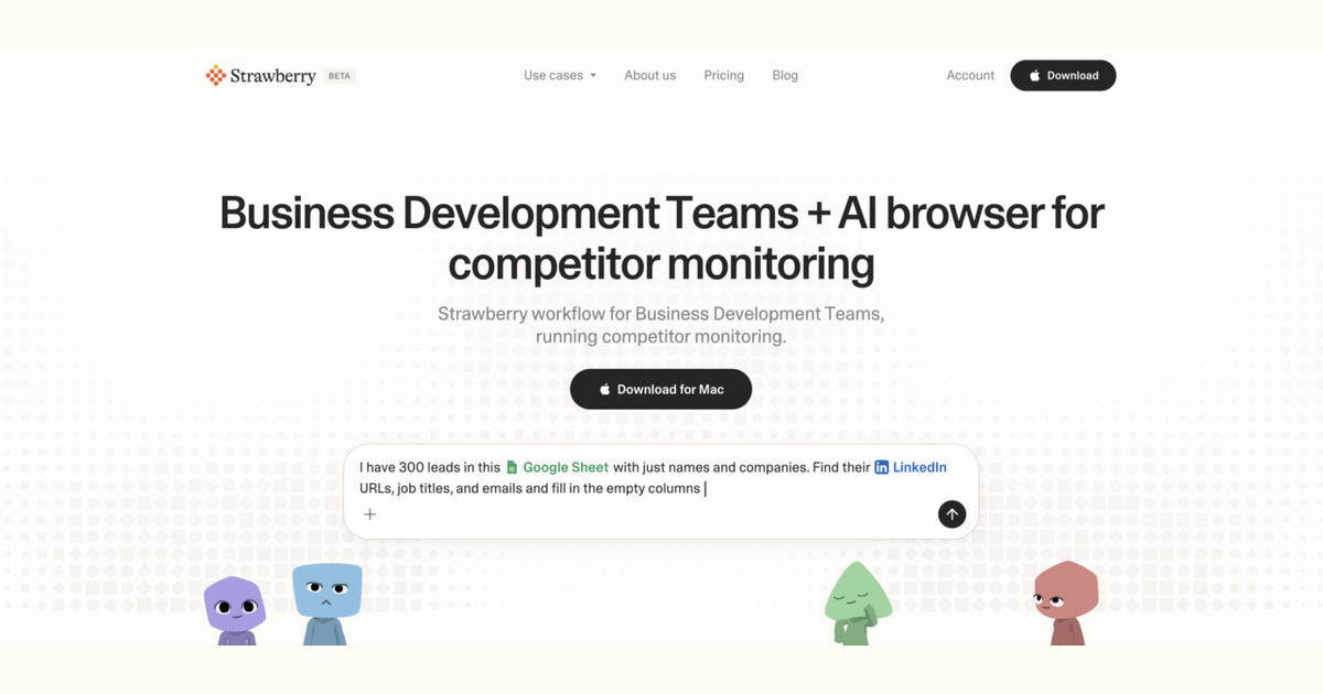 How business development teams use Strawberry for competitor monitoring