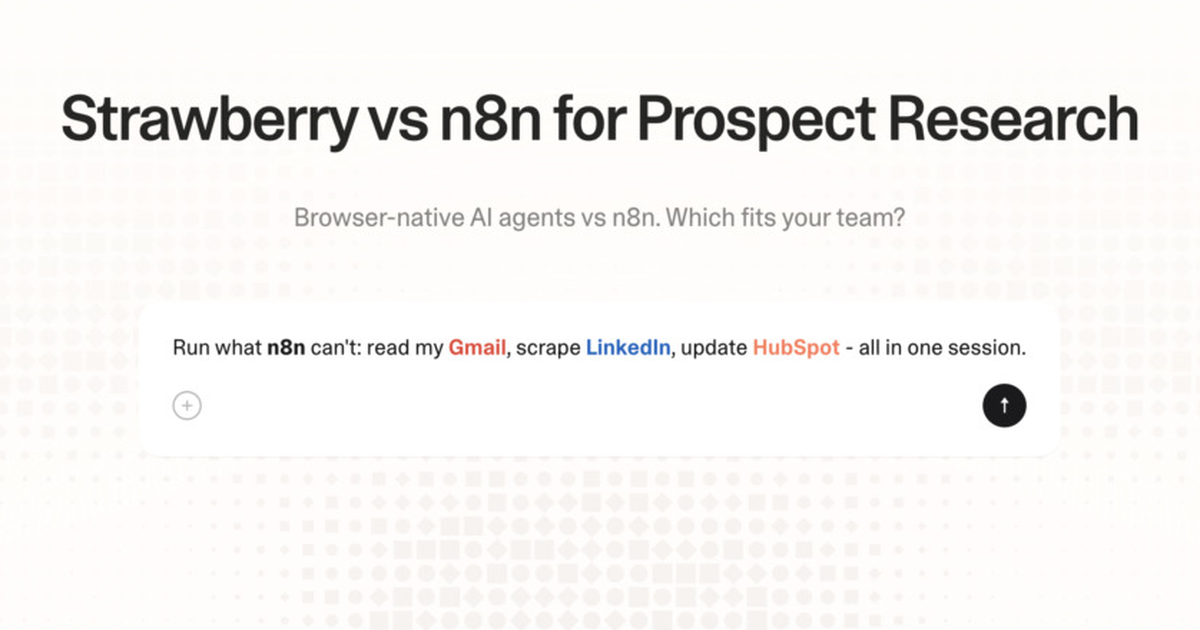 Strawberry vs n8n for prospect research
