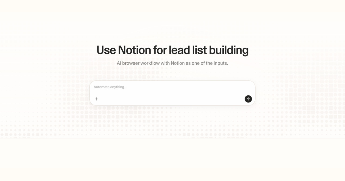 Diagram of Strawberry AI browser workflow using Notion for lead list building