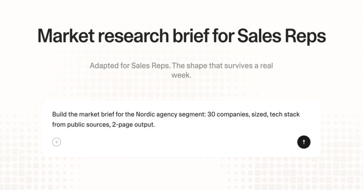 Market research brief for sales reps