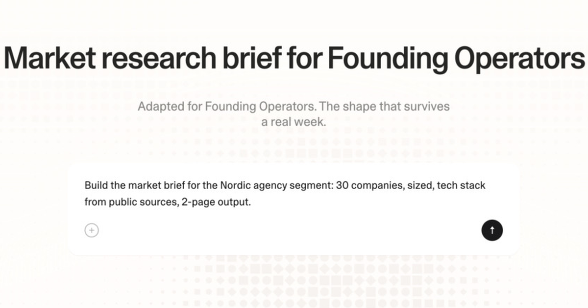 Market research brief for founding operators