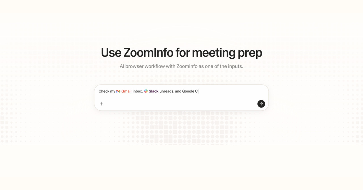 Diagram of Strawberry AI browser workflow using ZoomInfo for meeting prep