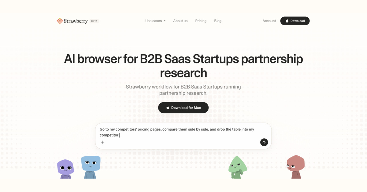 AI browser workflow for B2B SaaS startups running partnership research