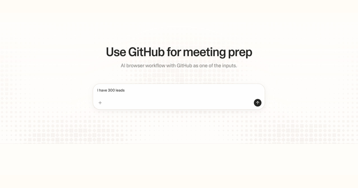 Diagram of Strawberry AI browser workflow using GitHub for meeting prep
