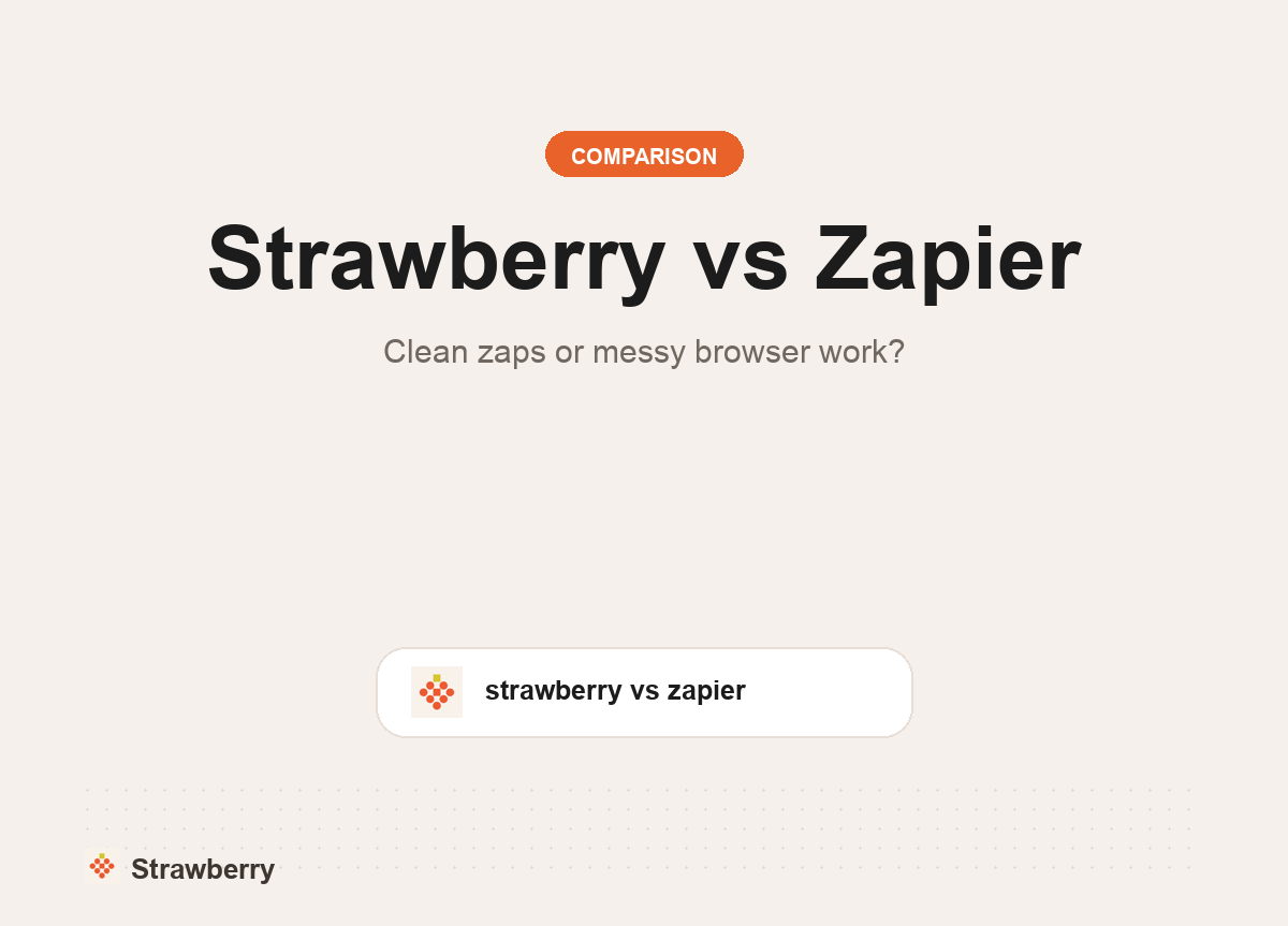 Strawberry vs Zapier comparison thumbnail