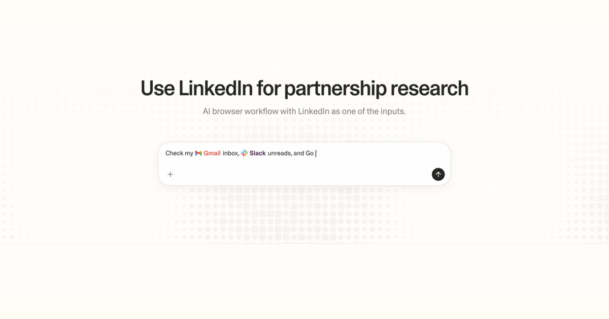 Diagram of Strawberry AI browser workflow using LinkedIn for partnership research