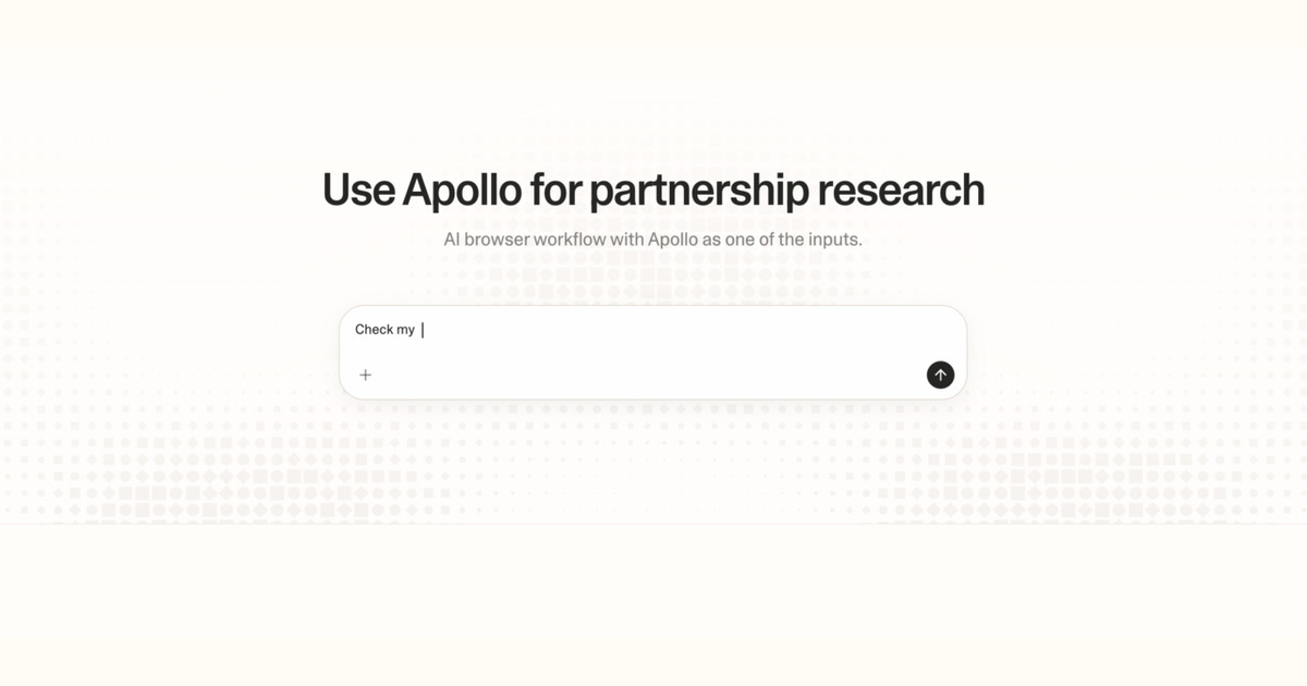 Diagram of Strawberry AI browser workflow using Apollo for partnership research