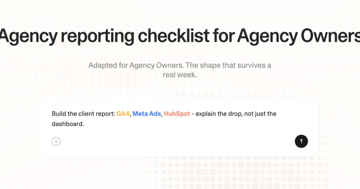Agency reporting checklist for agency owners