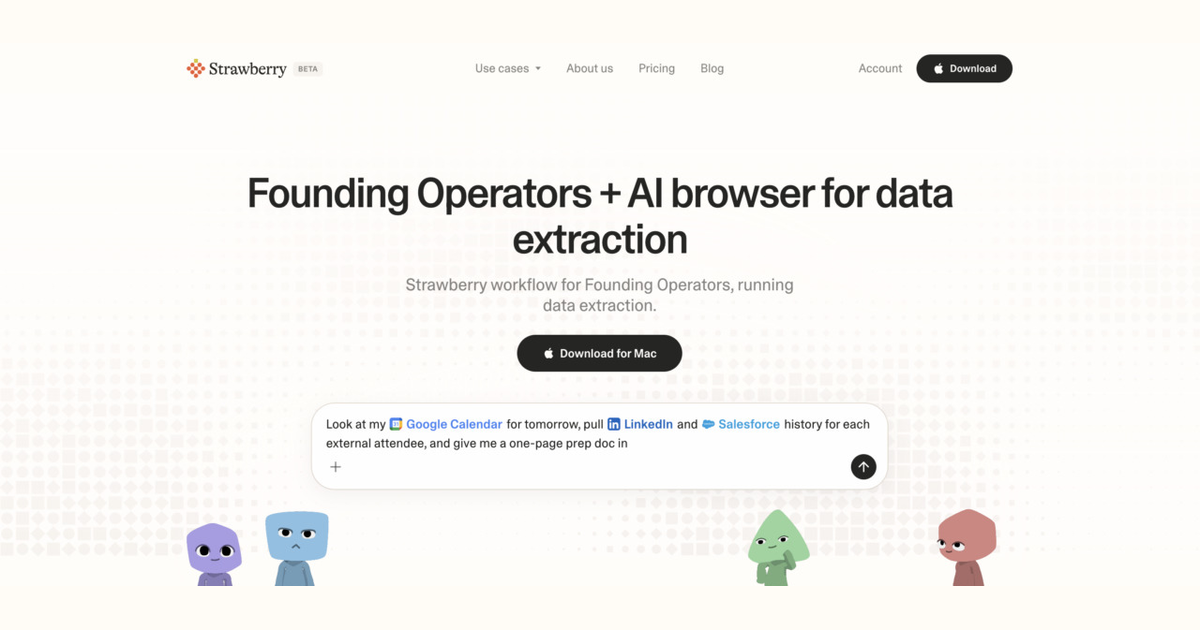 How founding operators use Strawberry for data extraction