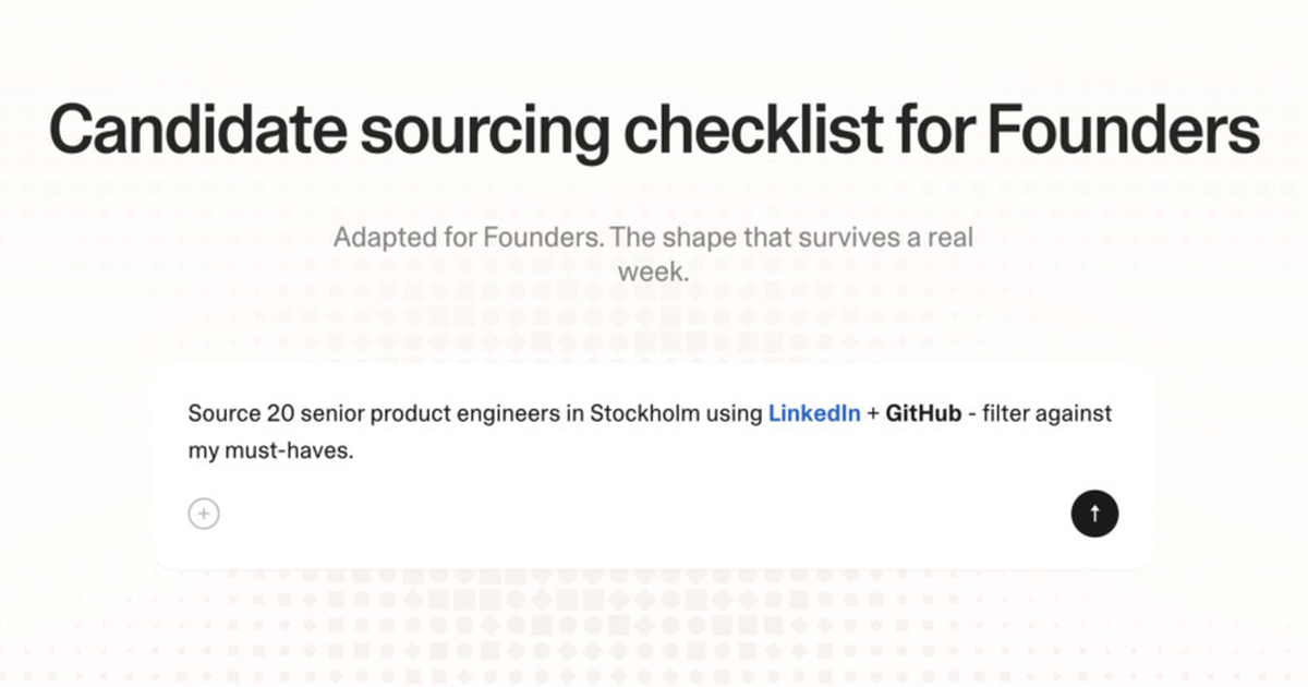 Candidate sourcing checklist for founders