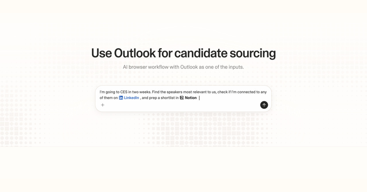 Diagram of Strawberry AI browser workflow using Outlook for candidate sourcing
