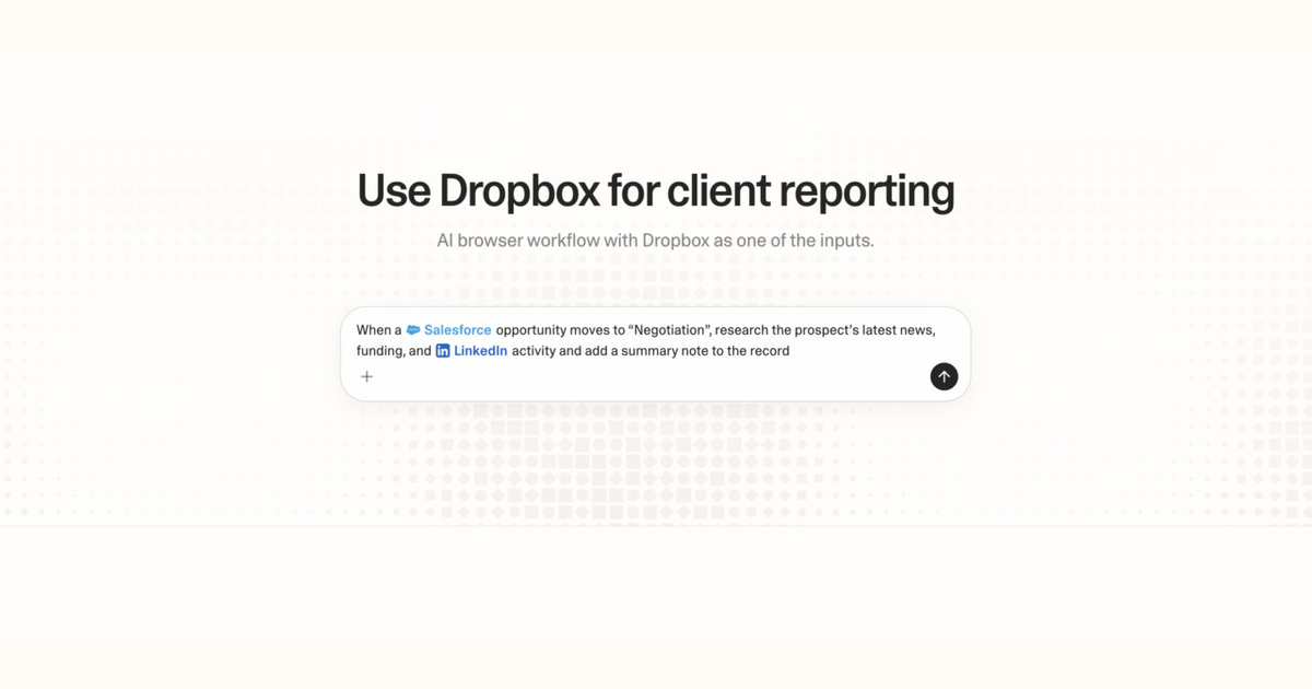 Diagram of Strawberry AI browser workflow using Dropbox for client reporting