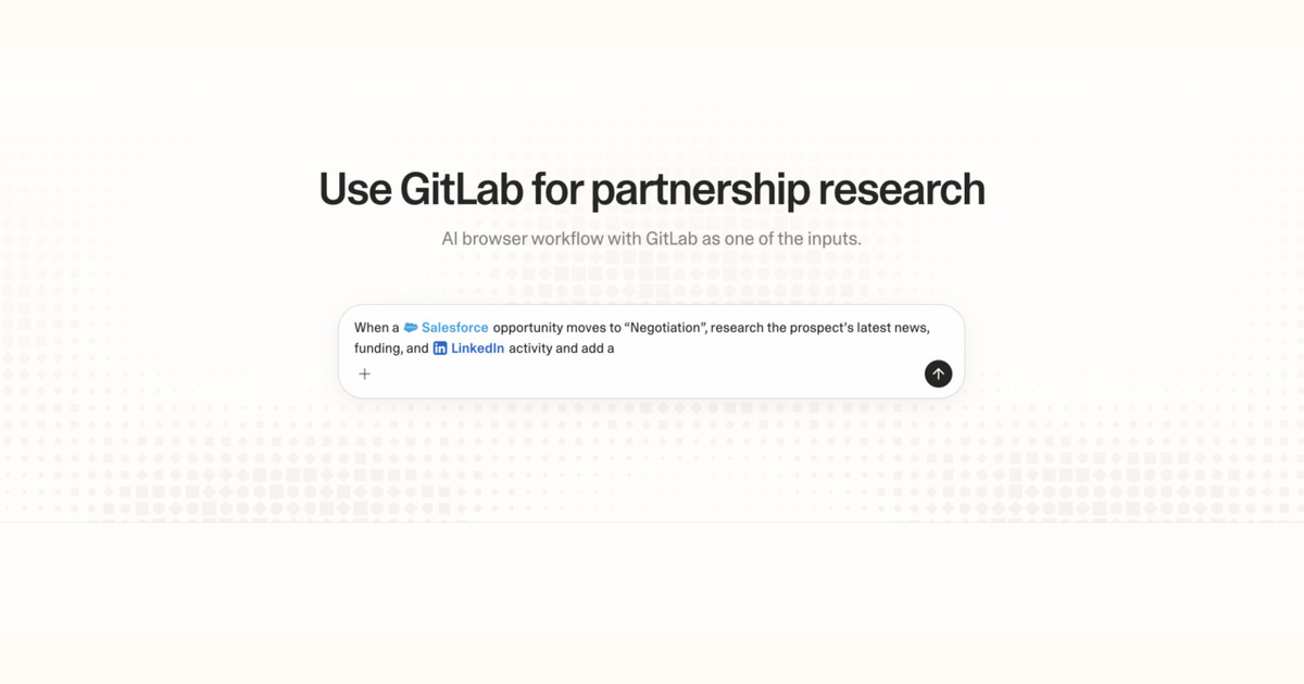Diagram of Strawberry AI browser workflow using GitLab for partnership research