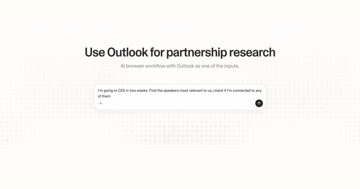 Diagram of Strawberry AI browser workflow using Outlook for partnership research
