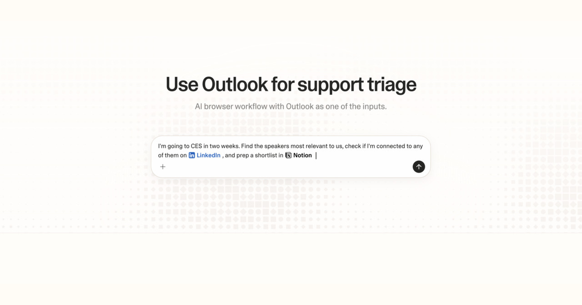 Diagram of Strawberry AI browser workflow using Outlook for support triage