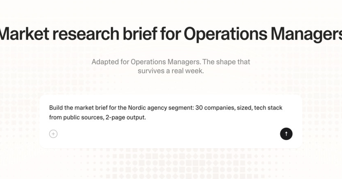 Market research brief for operations managers