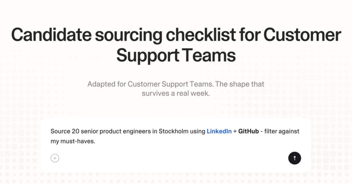 Candidate sourcing checklist for customer support teams