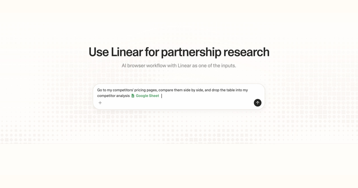 Diagram of Strawberry AI browser workflow using Linear for partnership research