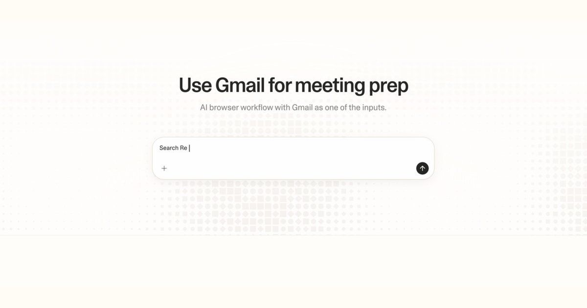 Diagram of Strawberry AI browser workflow using Gmail for meeting prep