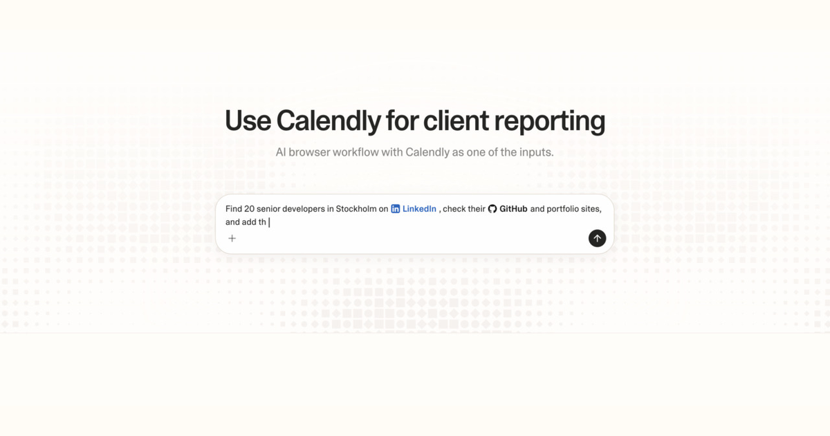 Diagram of Strawberry AI browser workflow using Calendly for client reporting