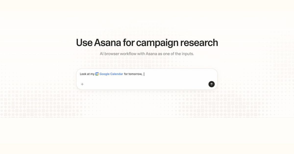 Diagram of Strawberry AI browser workflow using Asana for campaign research