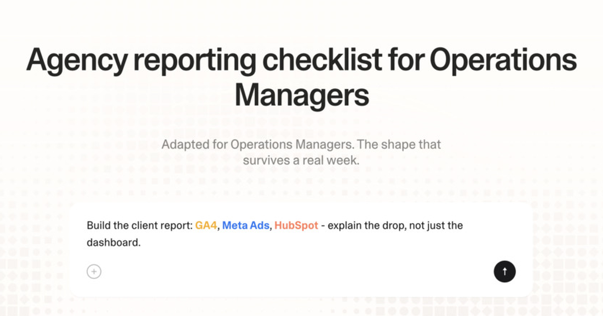 Agency reporting checklist for operations managers