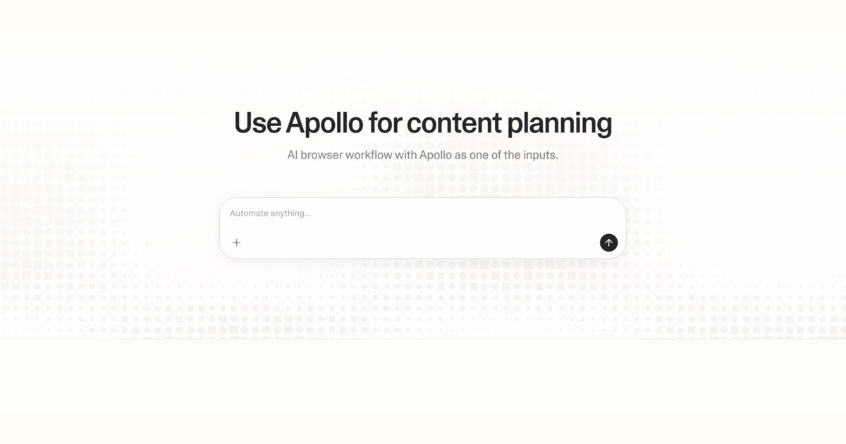 Diagram of Strawberry AI browser workflow using Apollo for content planning