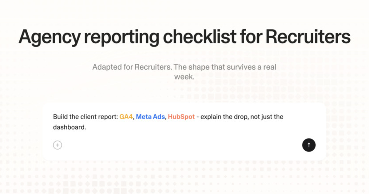 Agency reporting checklist for recruiters