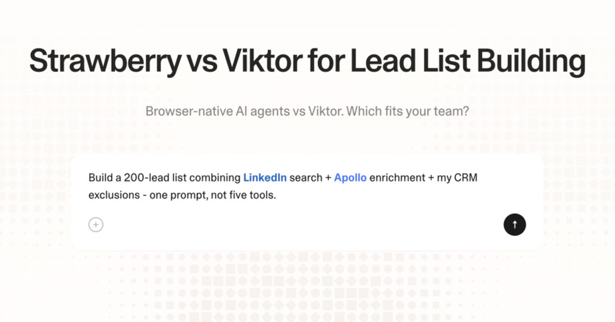 Strawberry vs Viktor for lead list building