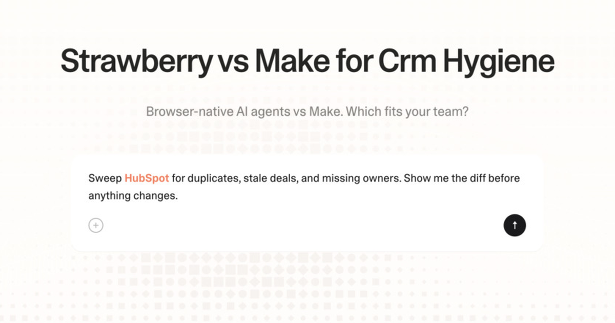 Strawberry vs Make for CRM hygiene