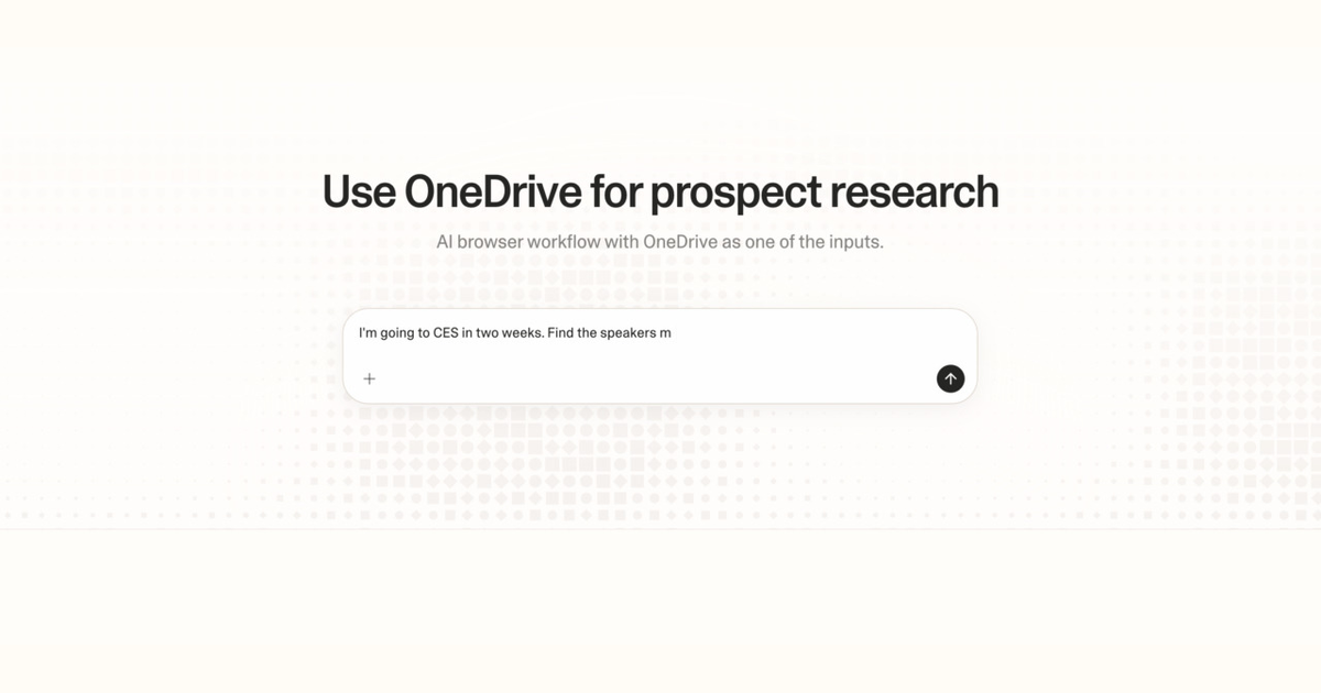 Diagram of Strawberry AI browser workflow using OneDrive for prospect research
