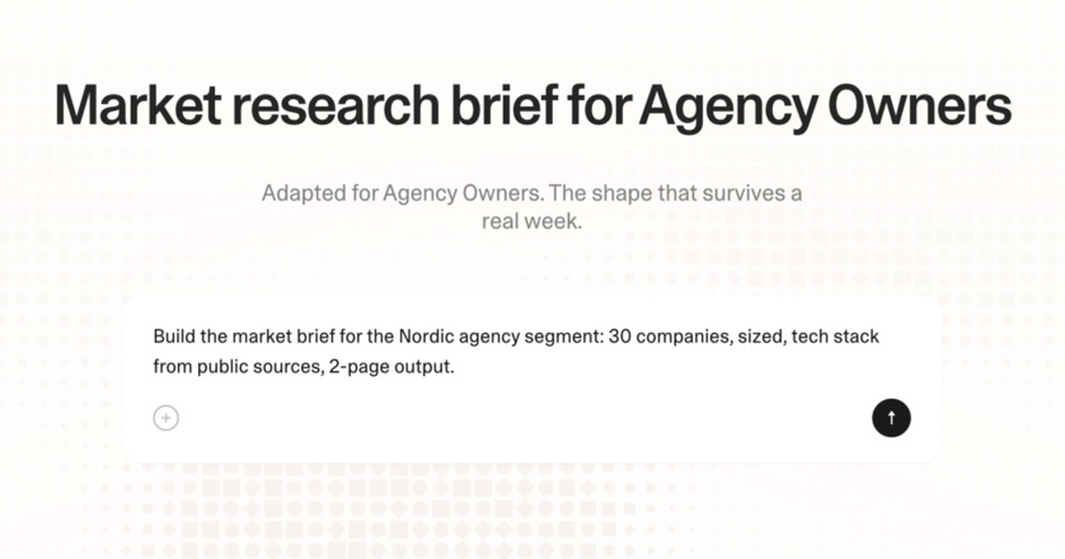 Market research brief for agency owners