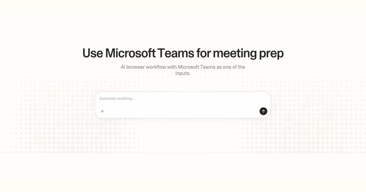 Diagram of Strawberry AI browser workflow using Microsoft Teams for meeting prep