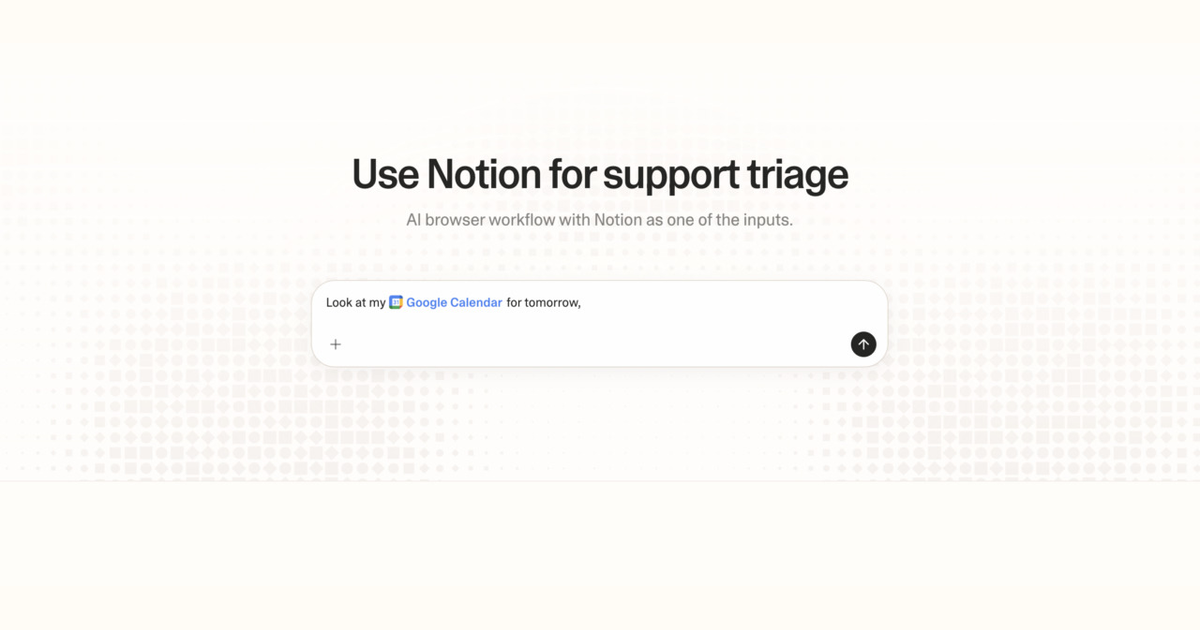 Diagram of Strawberry AI browser workflow using Notion for support triage