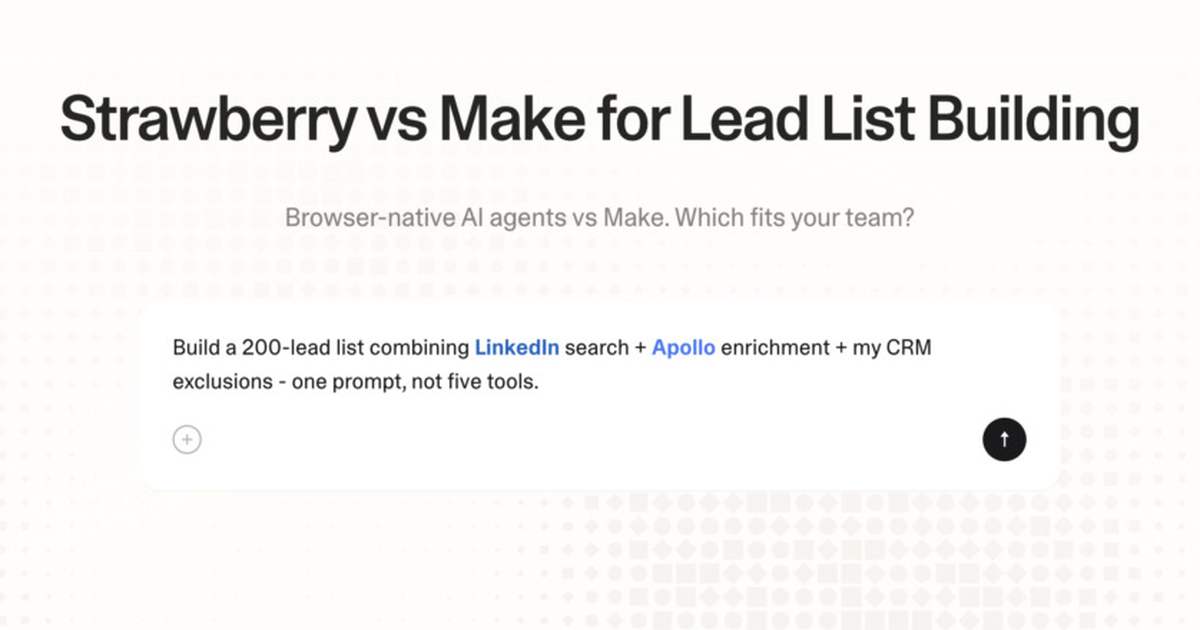Strawberry vs Make for lead list building