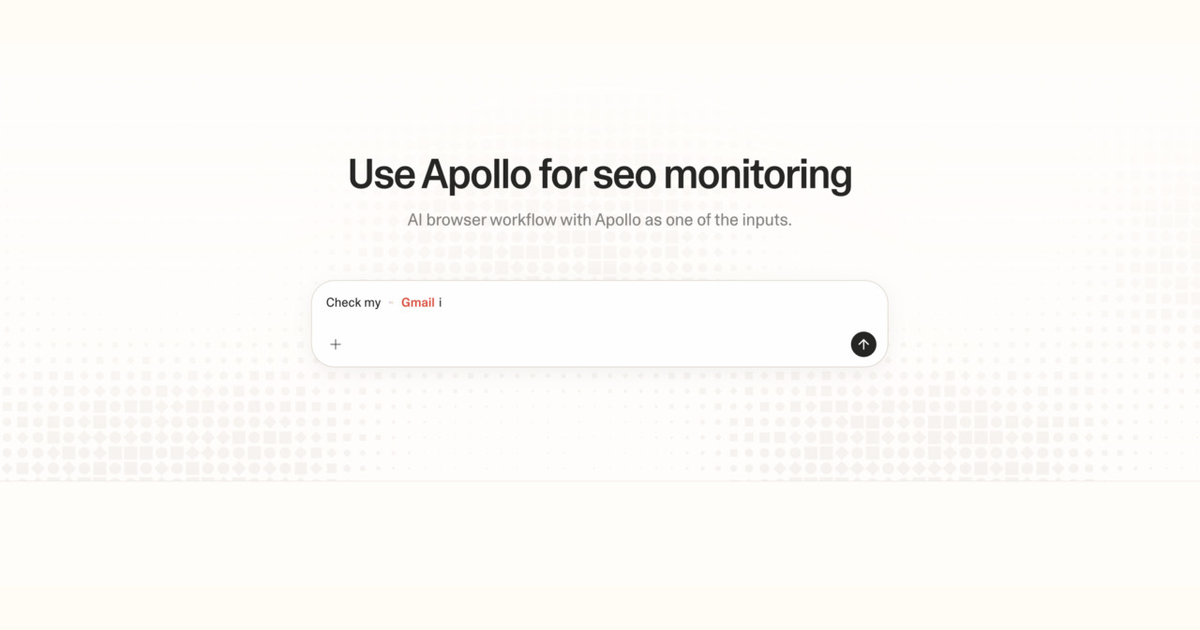 Diagram of Strawberry AI browser workflow using Apollo for SEO monitoring