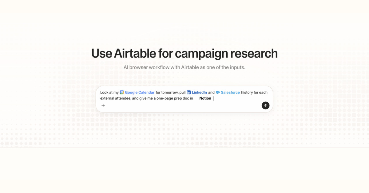 Diagram of Strawberry AI browser workflow using Airtable for campaign research