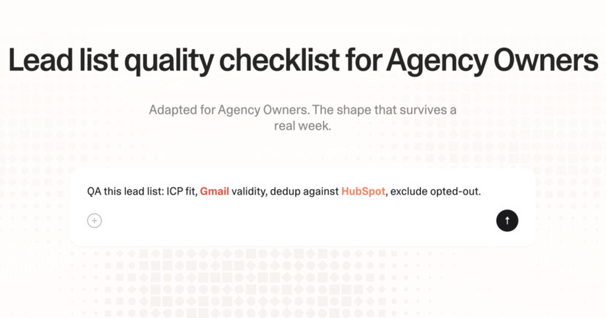 Lead list quality checklist for agency owners